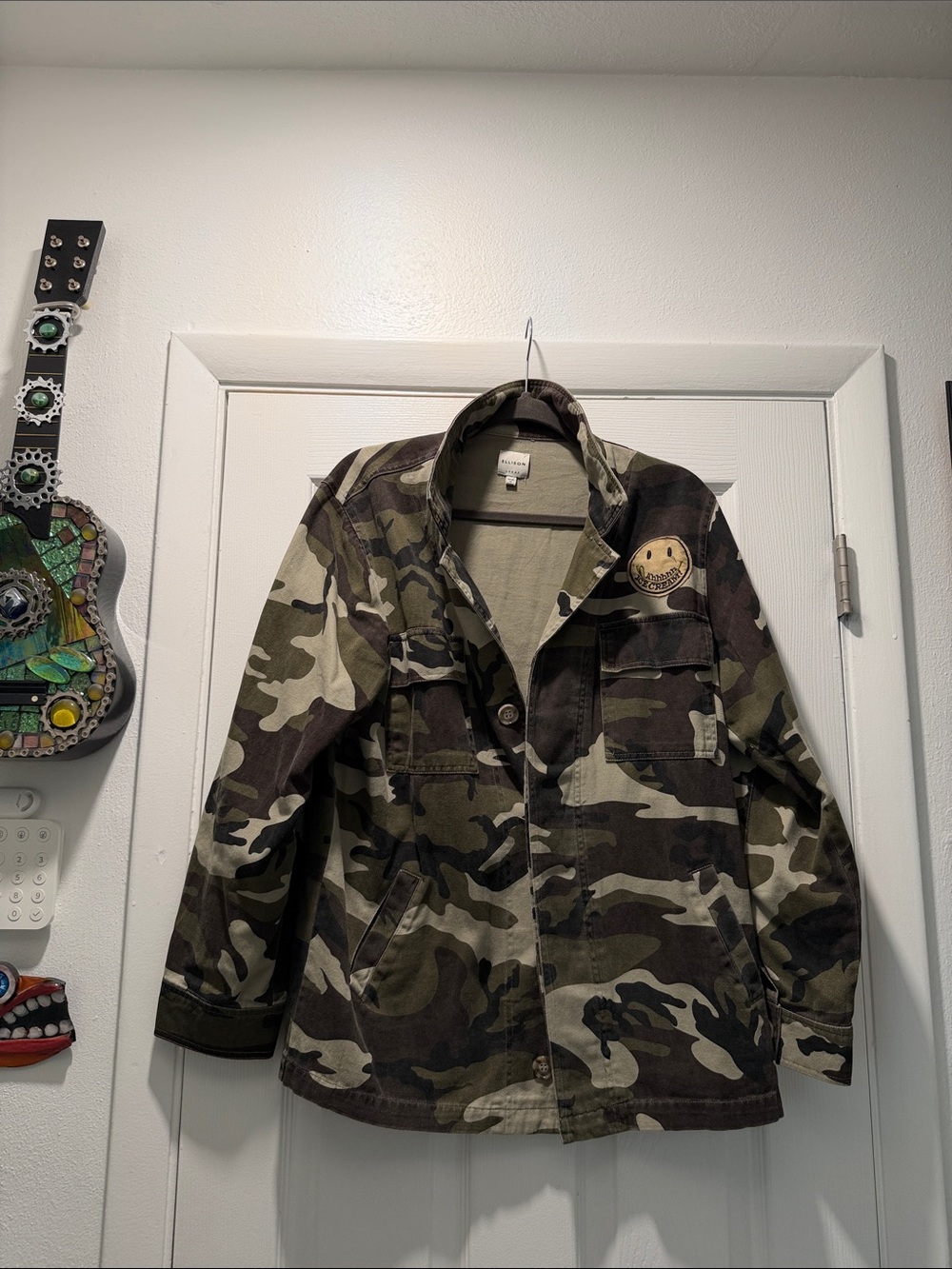 Ellison Camouflage Utility Jacket in Green and Brown